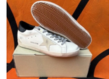 Men's Super-Star with black heel tab and metal stud lettering